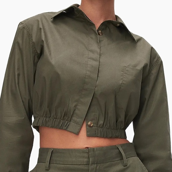 Good American Cropped Shirt NWT - Picture 2 of 13
